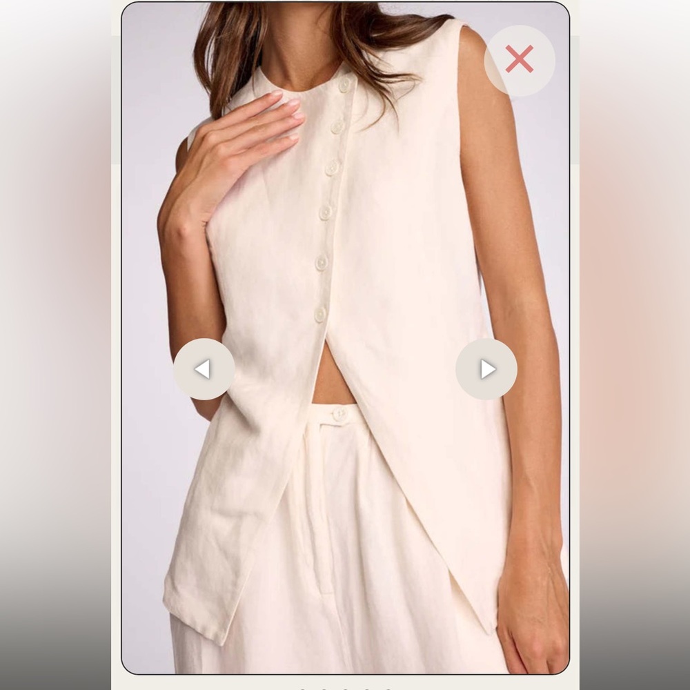 Sundays Isolde Linen Vest Whisper White $216